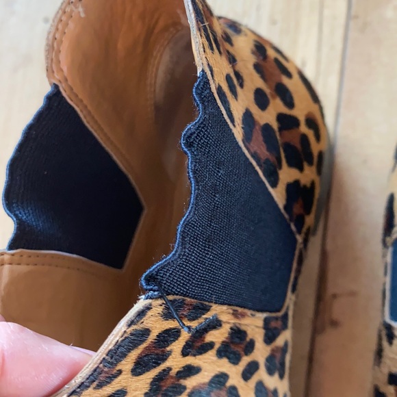 J. Crew pony hair cheetah leopard ankle booties chelsea pull on - Picture 4 of 10